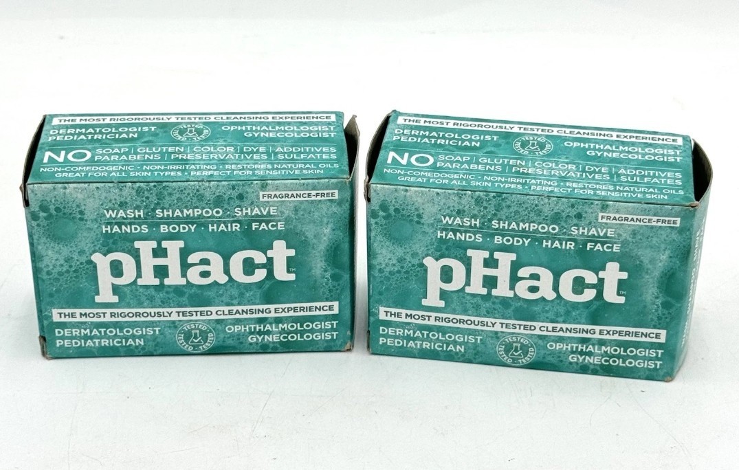Andrew Lessman pHact Moisturizing Fragrance Free Bar Soap 4.25 oz Set of 2