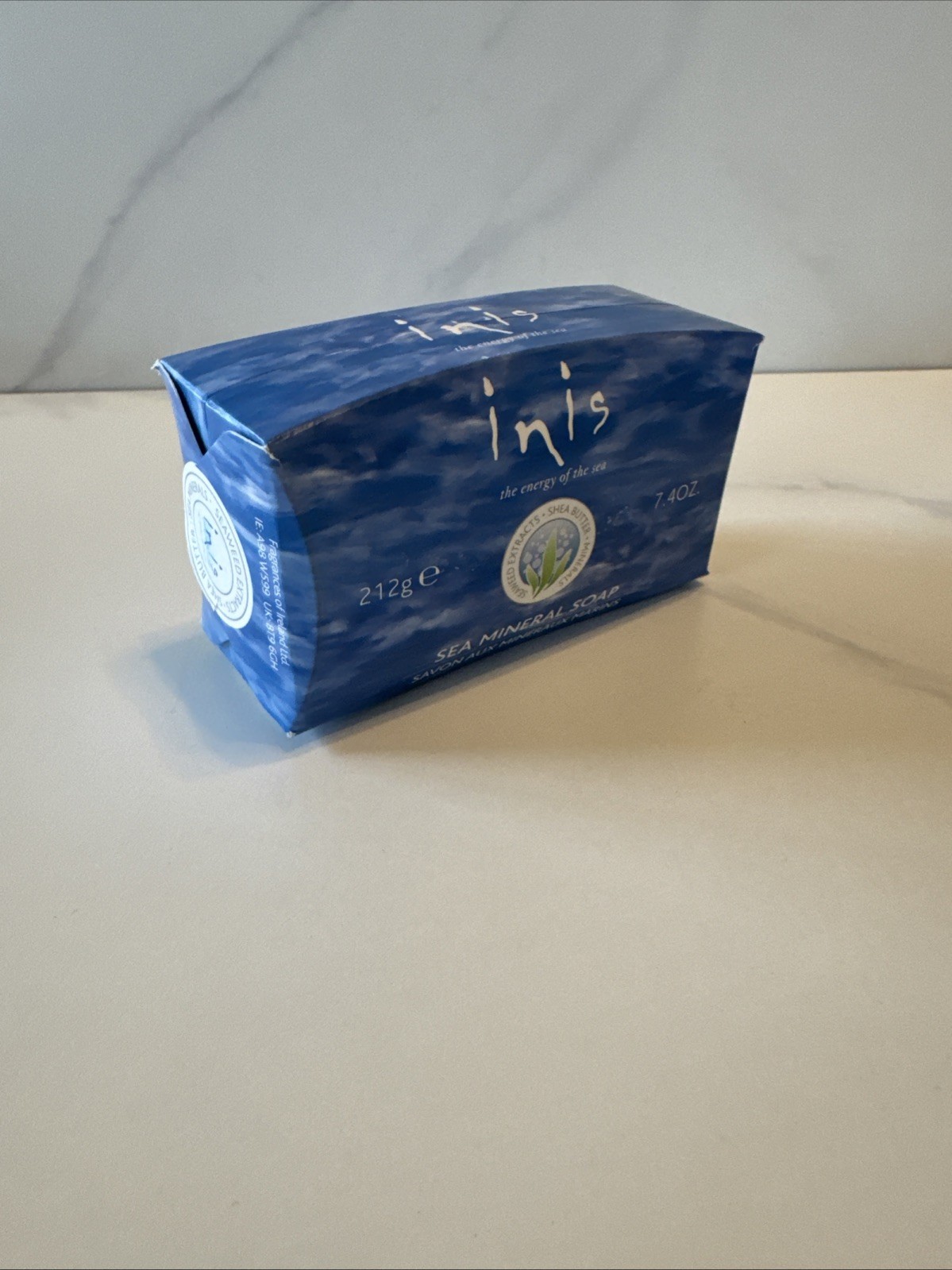 Inis Large Sea Mineral Bar Soap 7.4 oz./212g. Shea Butter Seaweed Extracts New