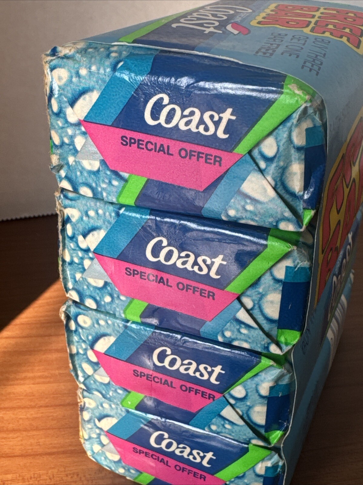 Vintage COAST Deodorant Bar Soap (4) Bars – 5oz Each NOS Sealed Proctor & Gamble