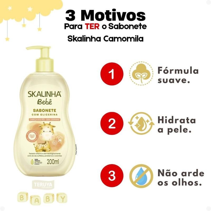 Skala – Sabonete Liquido Glicerina Bebe 200ML – Baby Liquid Soap 6.76FlOz