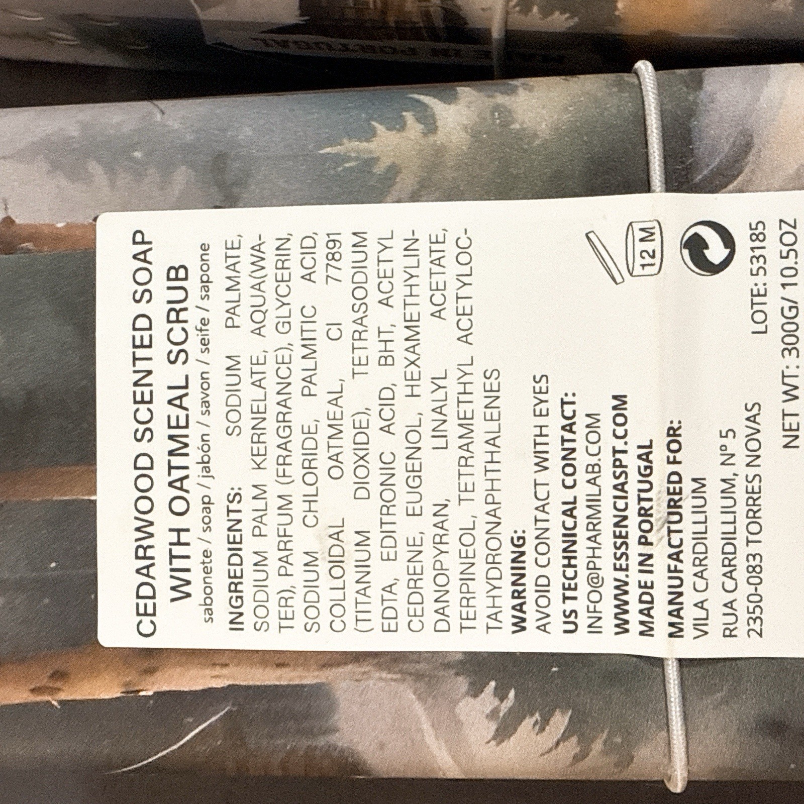 2X Vila Cardillium CEDARWOOD Scented Soap WITH oatmeal Scrub 300g/10.5oz