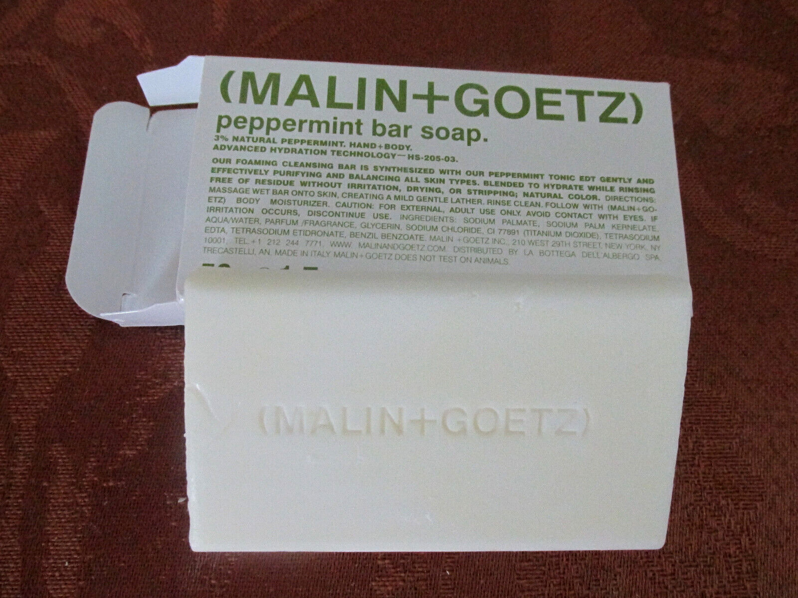 MALIN + GOETZ RUM BAR SOAP 1.7oz/50g TRAVEL SIZE NEW IN BOX