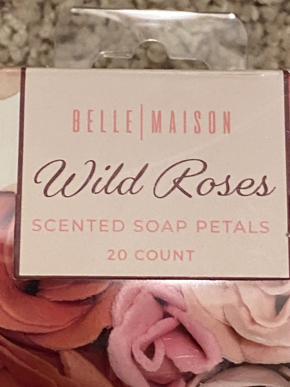Belle Maison Wild Roses Set of 2 Scented Soap Petal Pretty Pink Rose Soap 20pc.