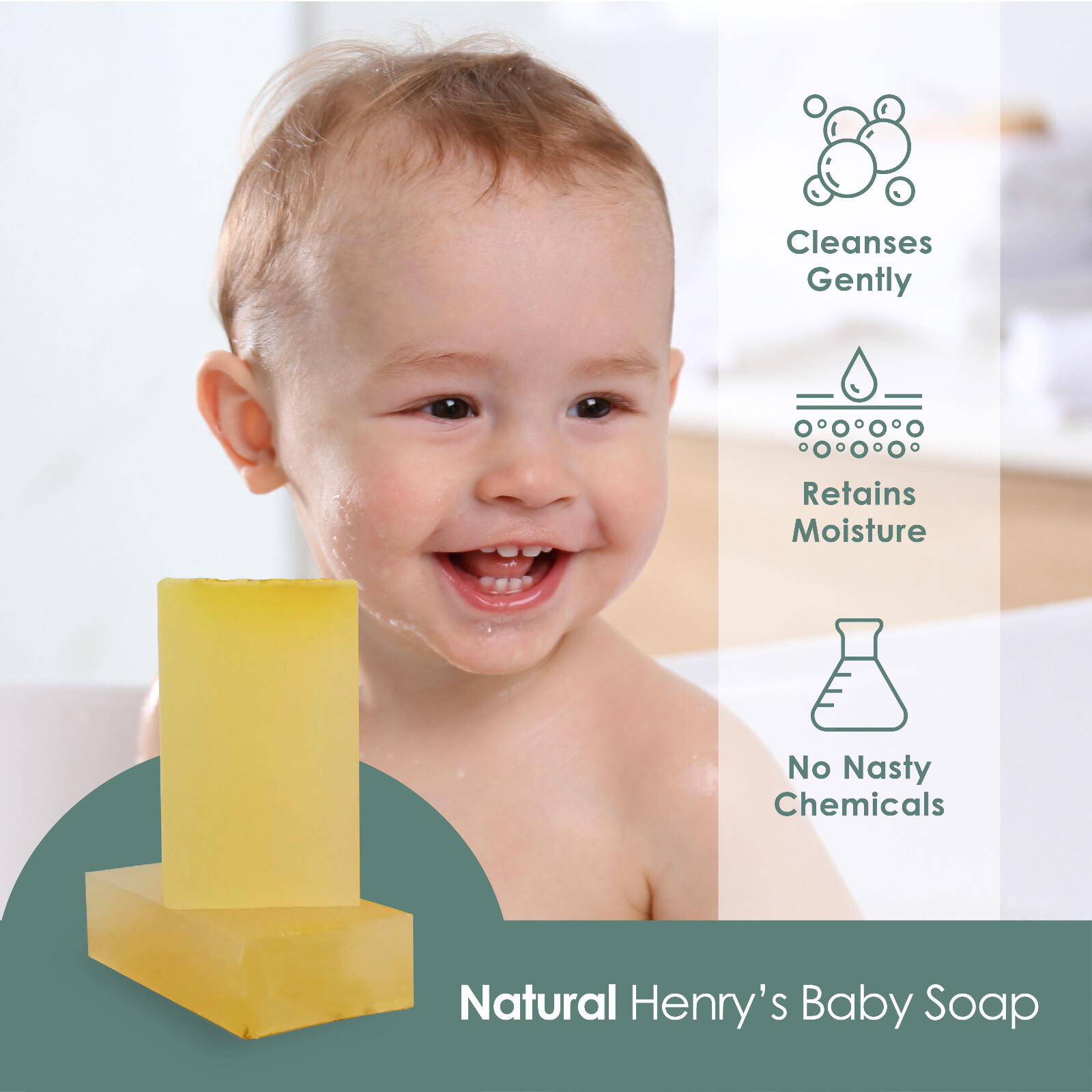 NEWBORN BABY, ECZEMA, RASH relief – Organic Soap for Sensitive Skin Scalp & Hair