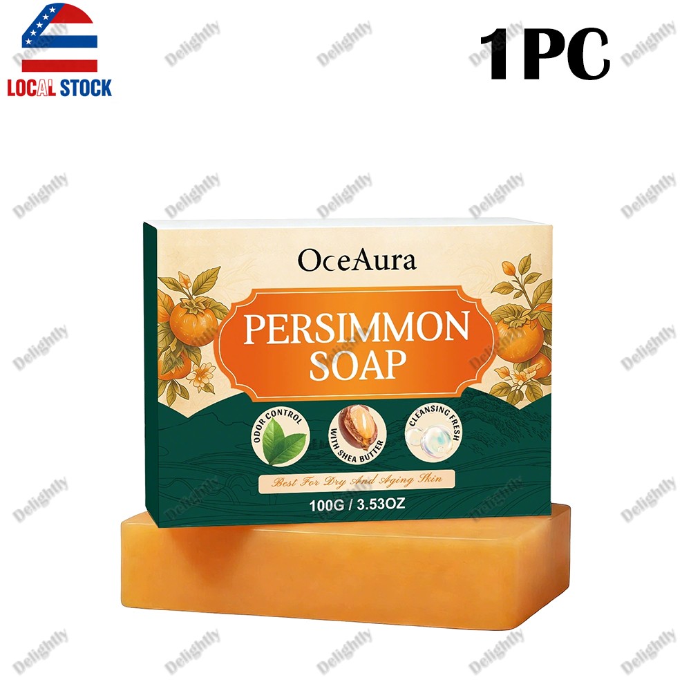 Persimmon Soap Bar for Body Odor Control Professional Skin Cleaning Soft Smooth