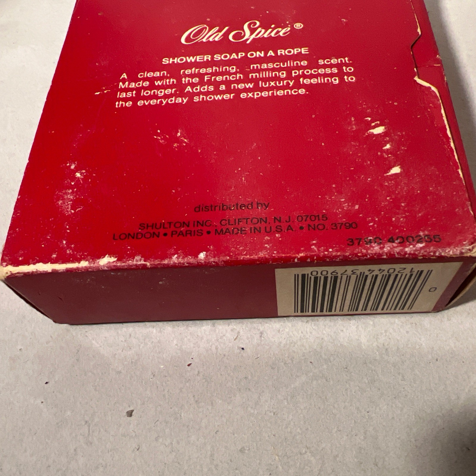 NOS Vintage Old Spice Shower Soap on a Rope 5 oz Shulton USA Boxed Compass Logo