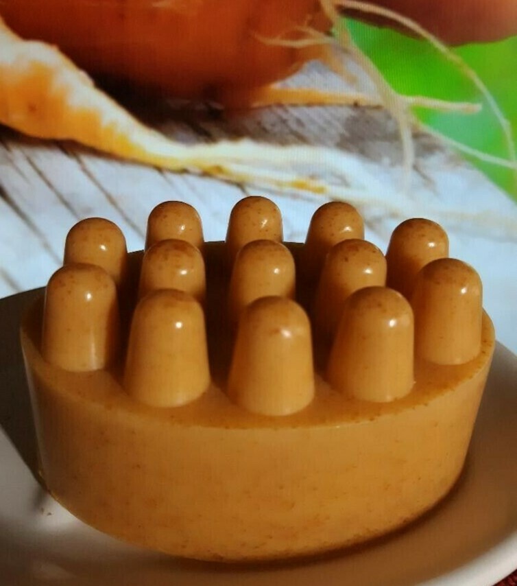  Carrot and Coconut Natural Handmade Soap 5 oz for skin inflammation
