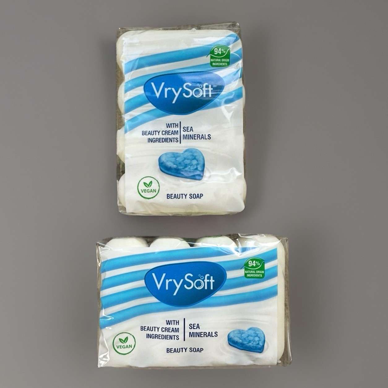 2 Packs VrySoft Beauty Soap SEA MINERALS 4 Bars Each 8 Total Vegan Natural