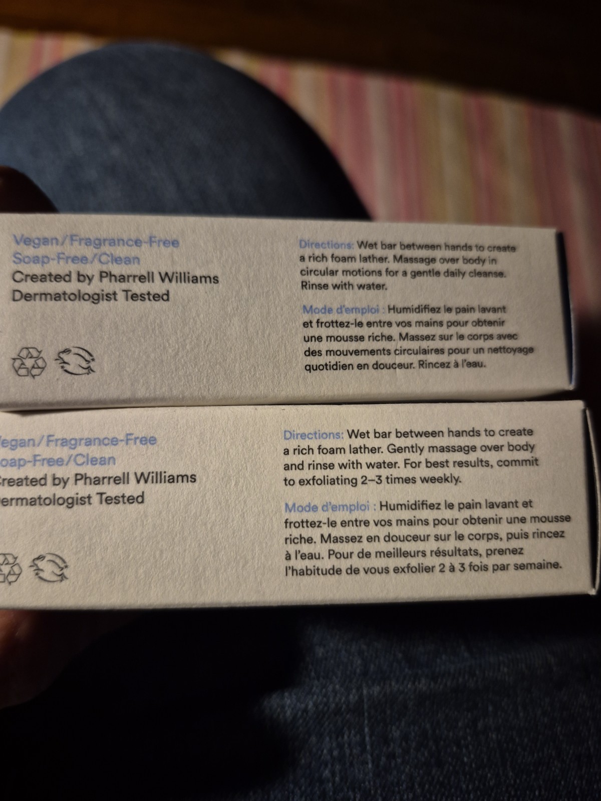 Set 2 HUMANRACE Energy Channeling Charcoal & Reenergizing Whiteclay BODY BAR NIB