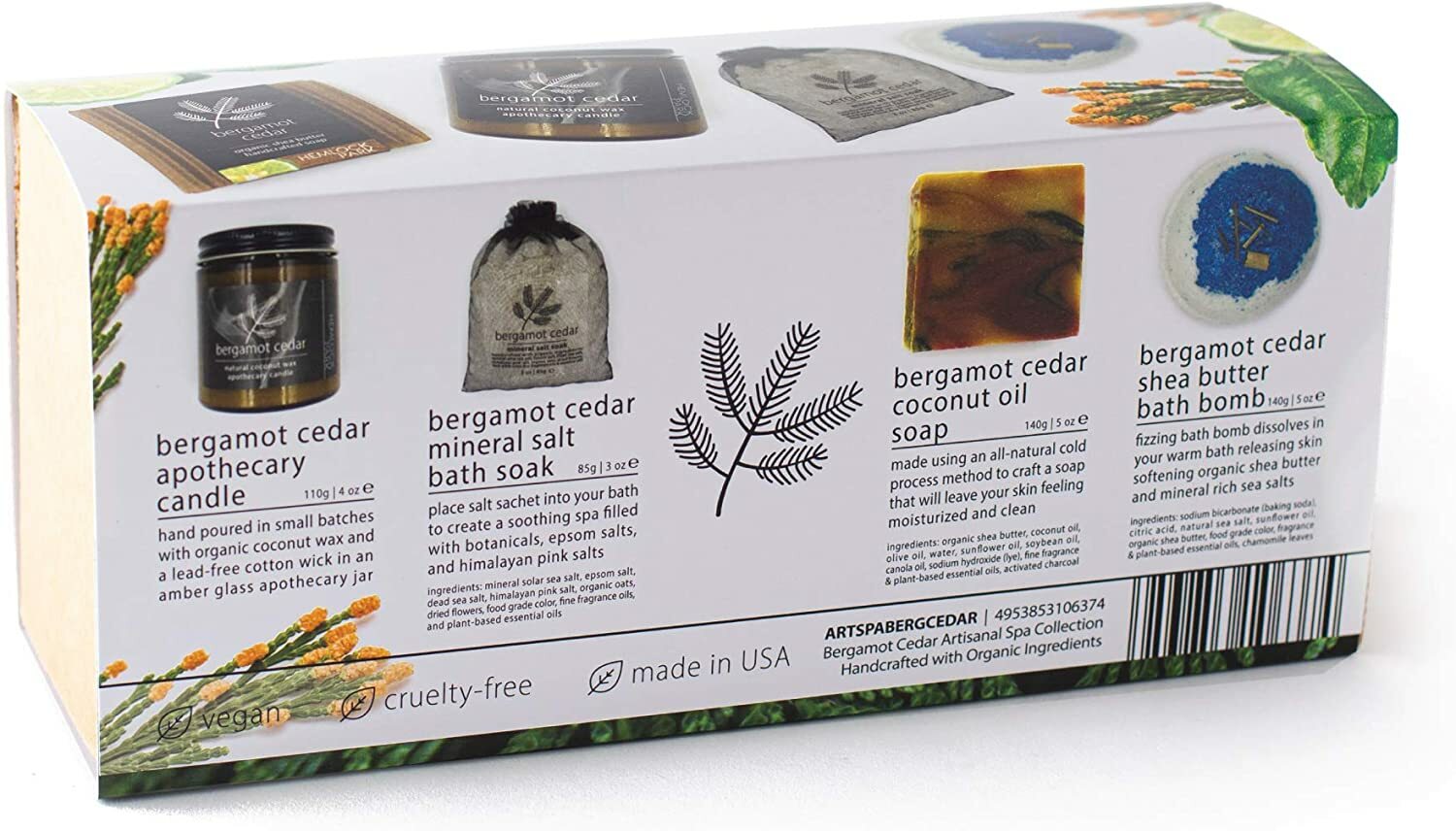 Hemlock Park BERGAMOT CEDAR Artisanal Spa Collection – Candle, Soap, Salt, Bomb