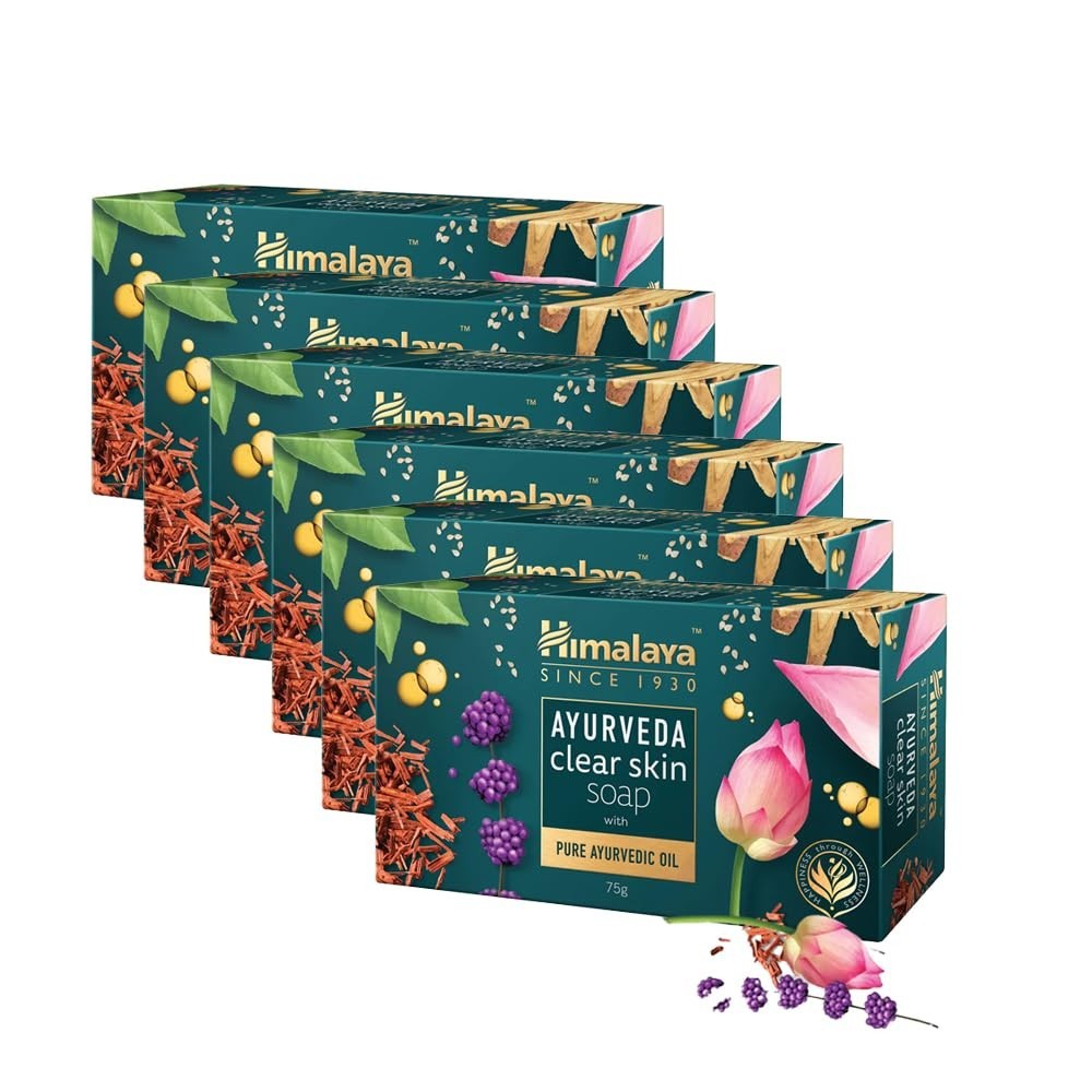 Himalaya Ayurveda Clear Skin Soap 75g x 6 Pack Herbal Bath Bar Free Ship