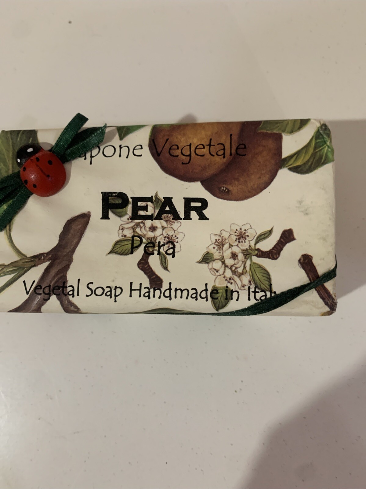 SAPONE VEGETALE PEAR SOAP BAR 10.6 oz VEGETAL SOAP HANDMADE IN ITALY