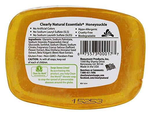 Clearly Natural Bar Soap, Honeysuckle, 4 oz