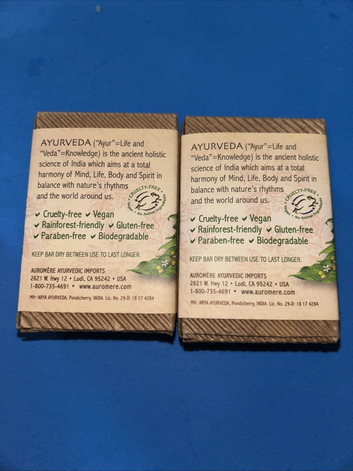 Lot 3 Natrulo & auromere Tumeric Soap Bars (11980)