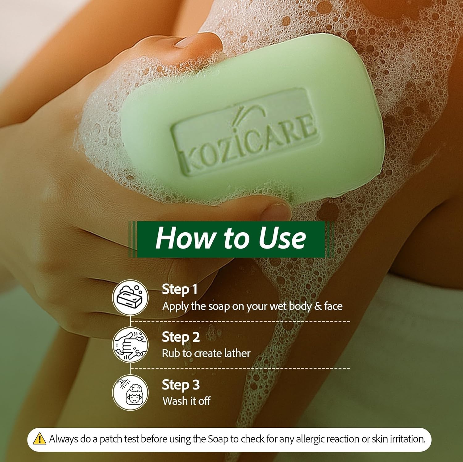 Kozicare Kojic Acid & Glutathione Soap Pack of 3 | Tan Removal & Detan | Skin