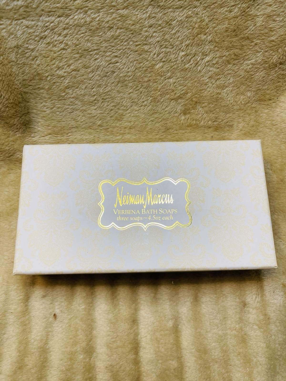 Vintage Neiman Marcus Verbena Bath Soaps Box of 3 Bars 4.5 Ounce Each NIB