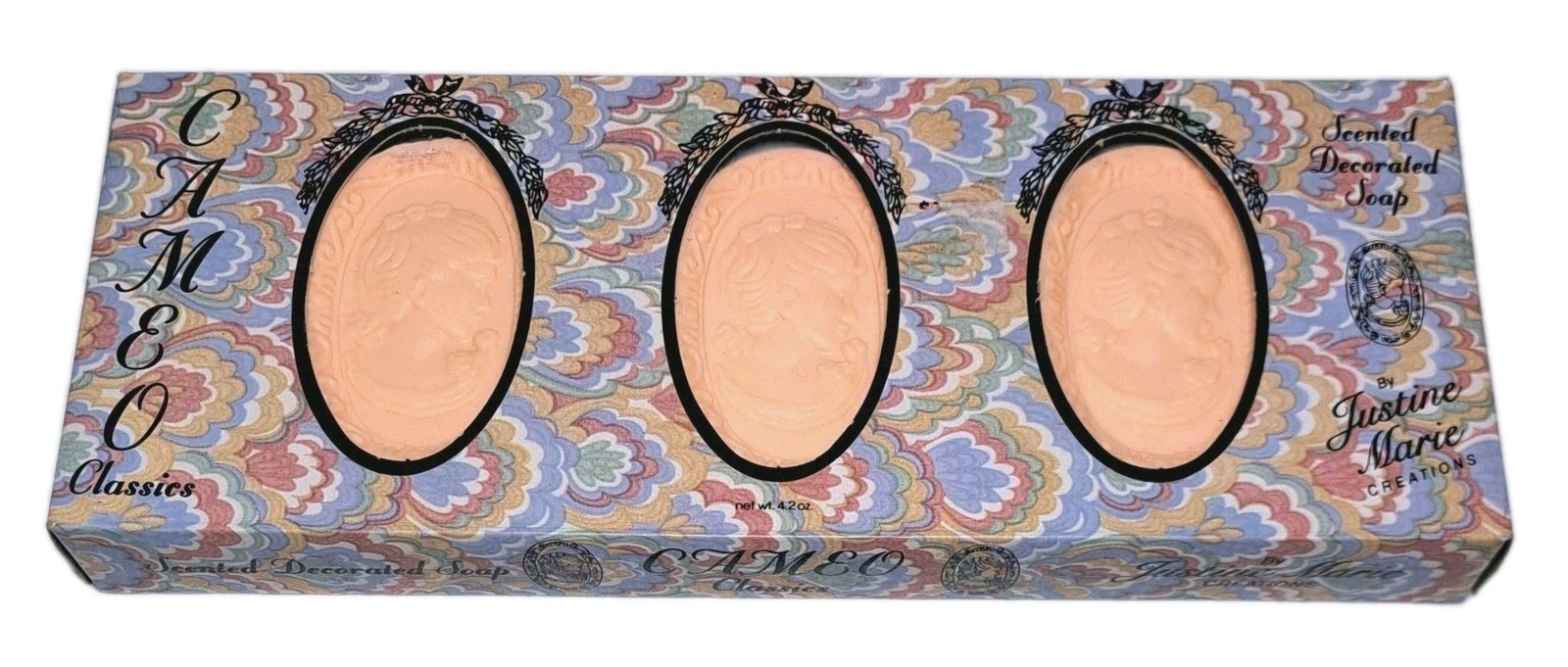 Cameo Classics Scented Decorated Soap Pack Of 3 Made In Turkey Justine Marie NOS