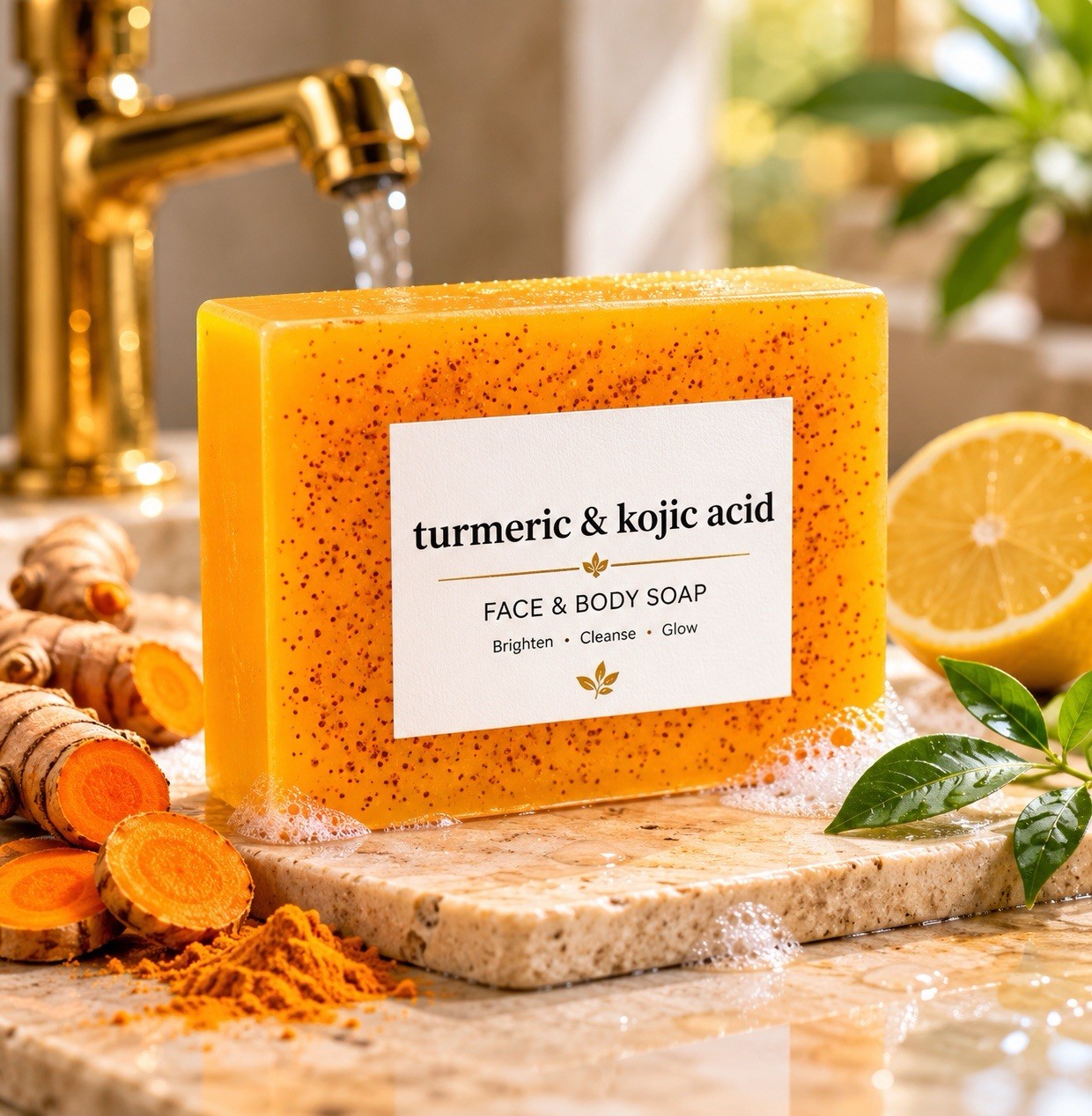 Turmeric & Kojic Acid Face & Body Soap Moisturizing Multipack 100g Lemon