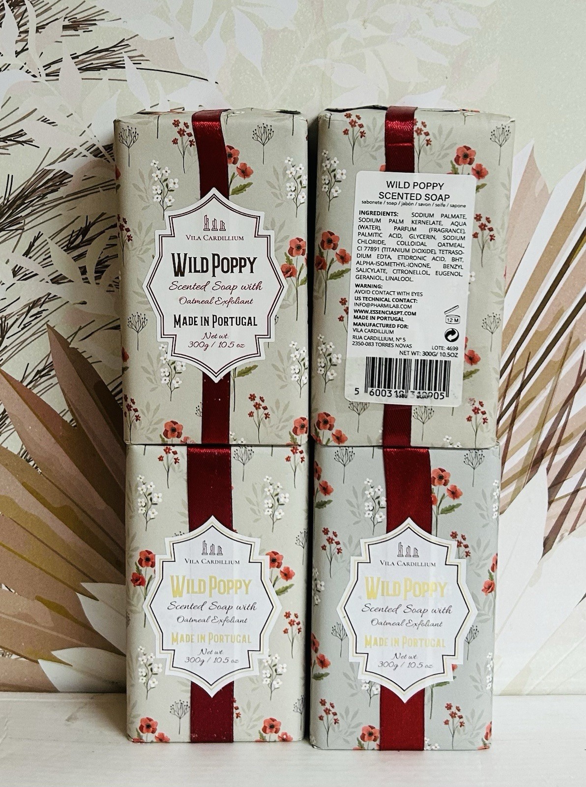 4-Pack Vila Cardillium ~ Wild Poppy Scented Bar Soap 10.5 oz Each