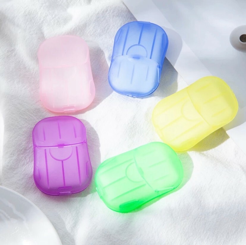 100 Sheets Paper Soap Portable Travel Hand Washing Soluble 2 Mini Boxes-From USA