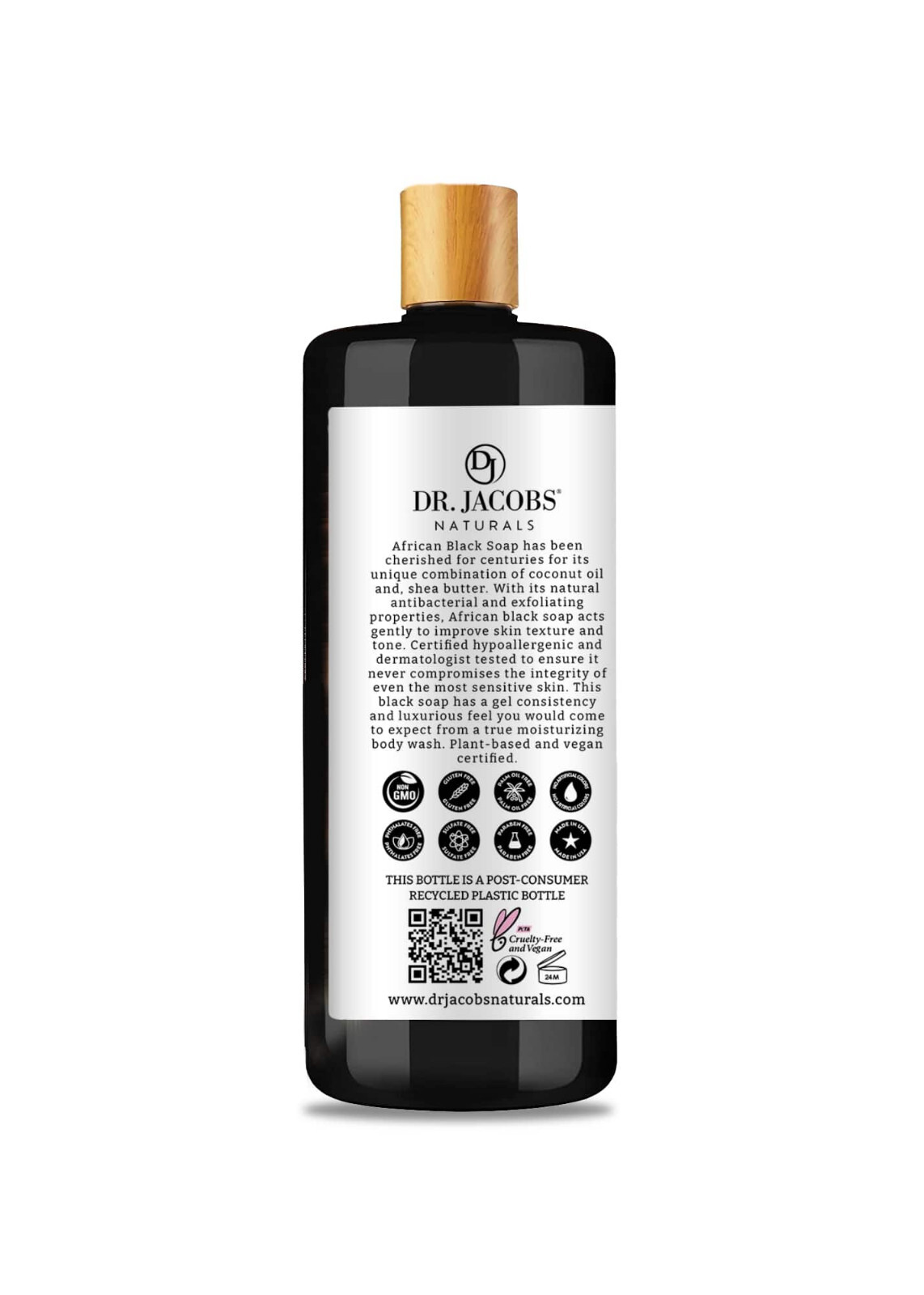 Dr Jacobs Naturals Authentic African Black Liquid Soap 32oz Lavender Sage Scent