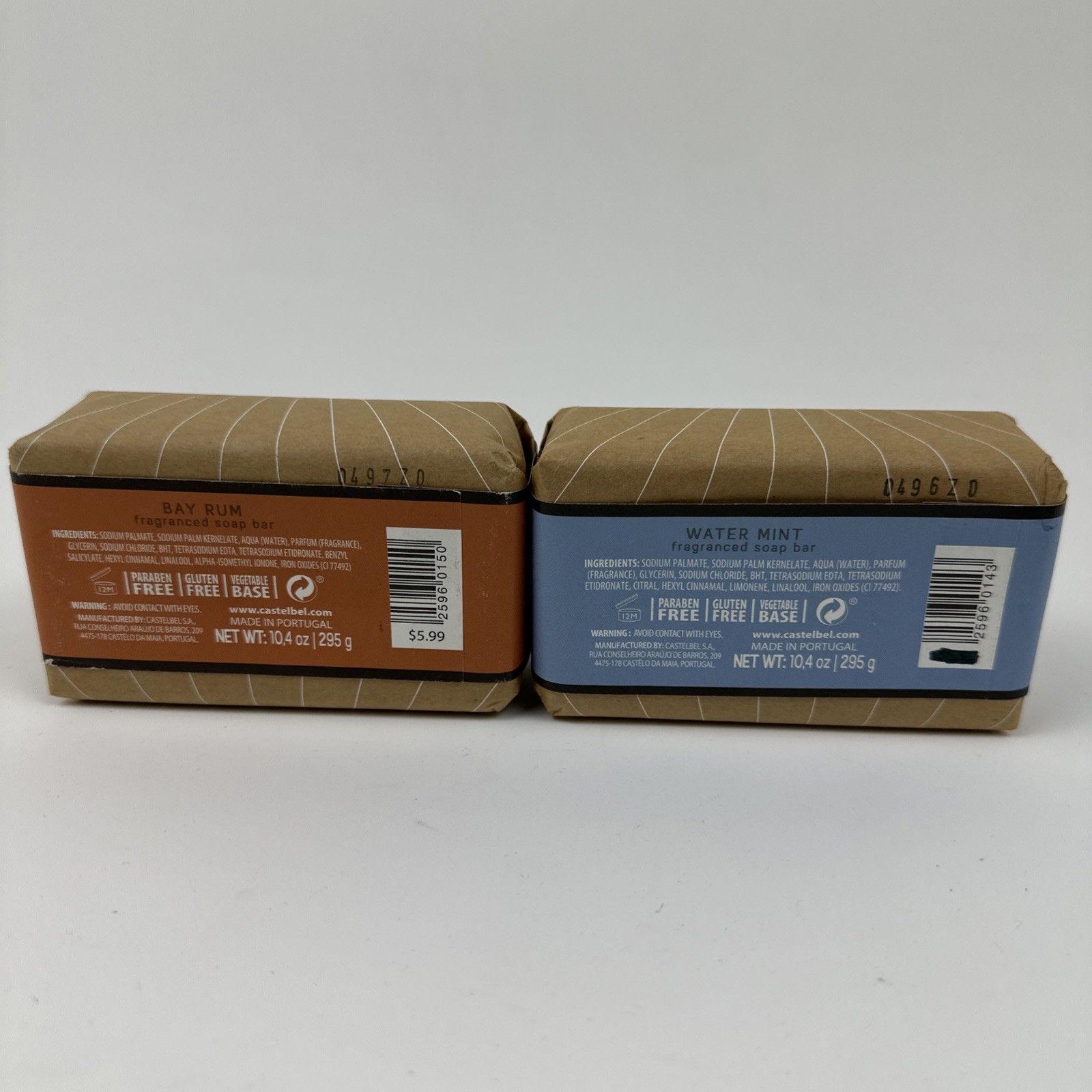 Bay Rum and Water Mint Castelbel Porto Soap Bar Portugal Vegetable 10.4oz NEW