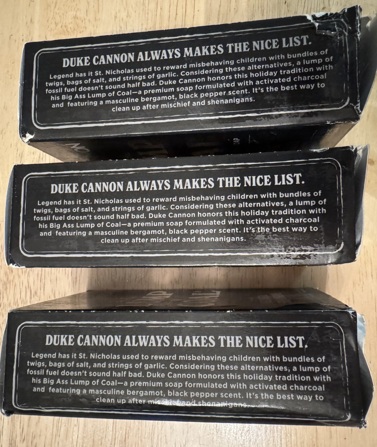 3 NEW BARS Duke Cannon Supply Lump of Coal Big Ass Brick Bar Charcoal Soap 10 oz