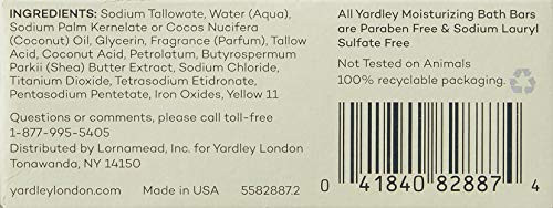 Yardley London Lemon Verbena Moisturizing Soap Bar with Shea Butter 4.25 oz