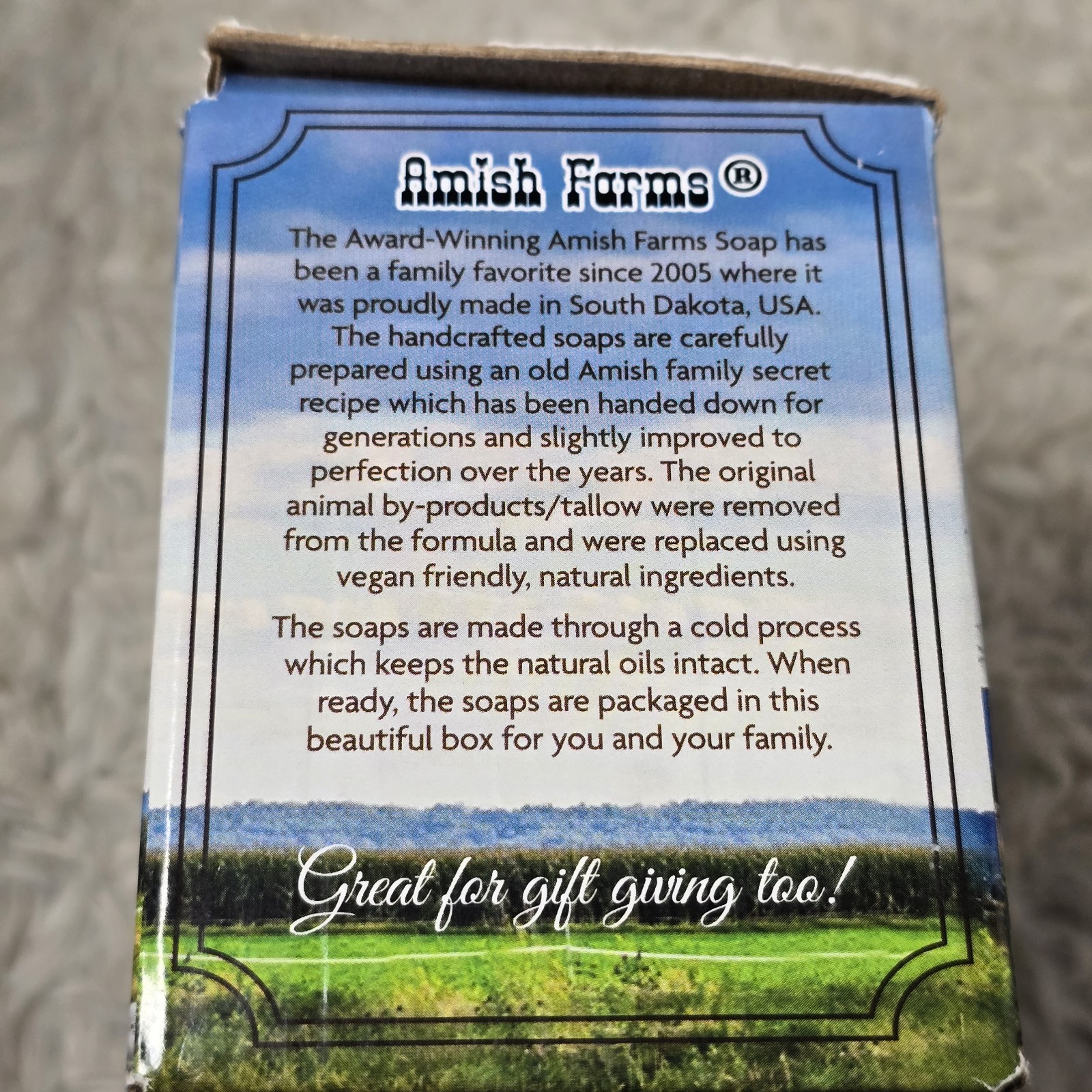 Amish Farms Bar Soap (6 Bars) 4-In-One: Face, Body, Shampoo, & Shave, USA Made