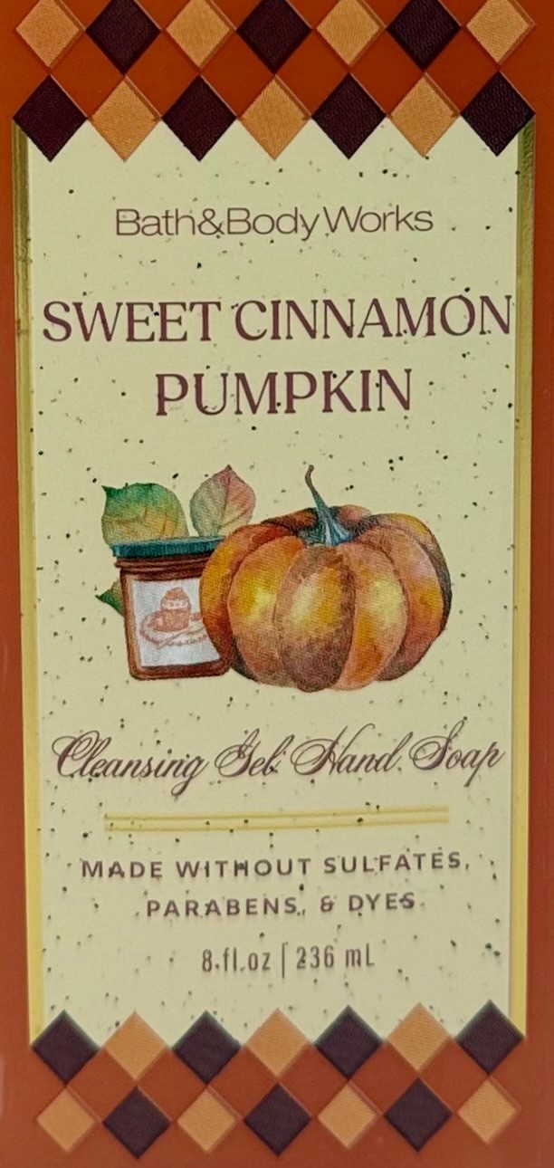1 NEW BATH & BODY WORKS SWEET CINNAMON PUMPKIN CLEANSING GEL HAND SOAP WASH 8OZ
