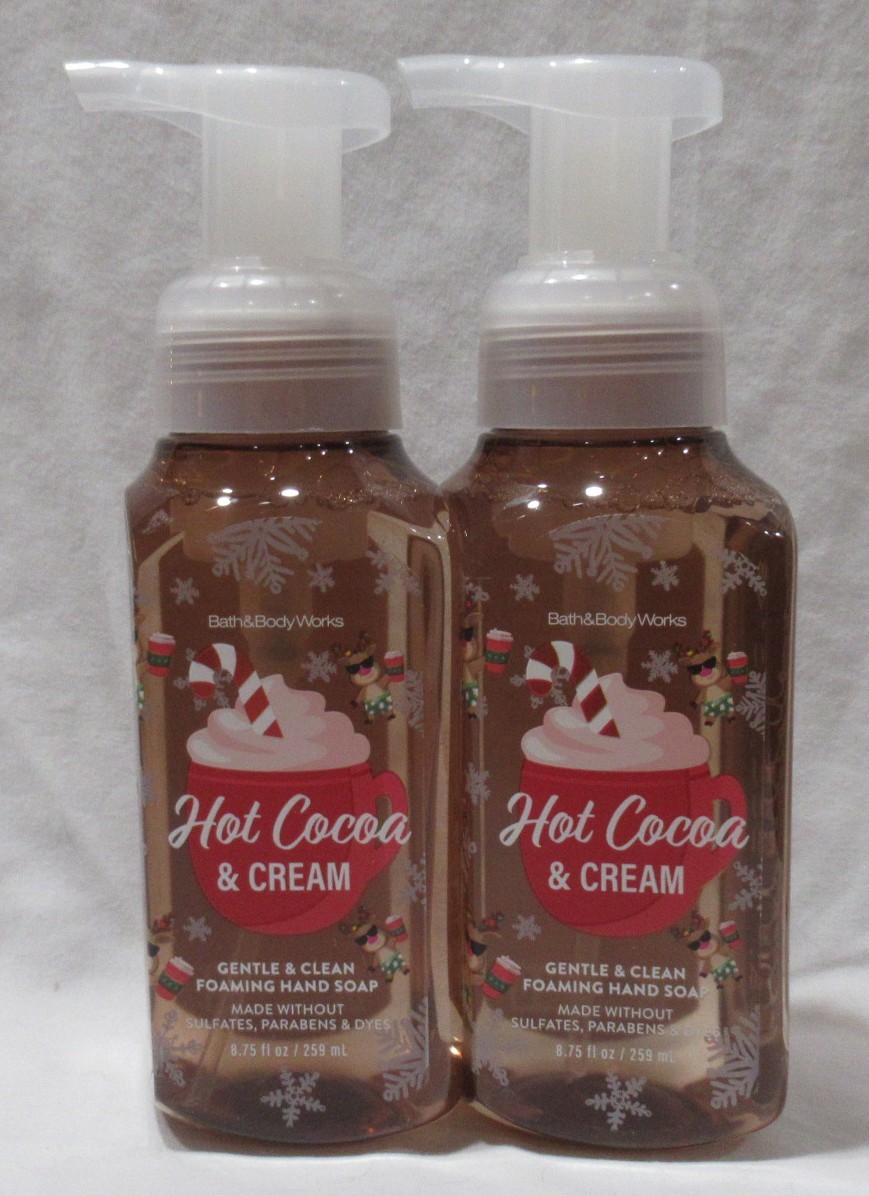 Bath & Body Works Gentle & Clean Foaming Hand Soap Lot Set 2 HOT COCOA & CREAM