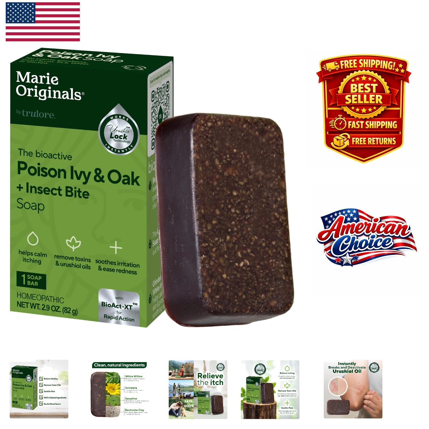 Handcrafted Unscented Soap Bar – Natural Relief for Poison Ivy & Sumac, 2.9 oz