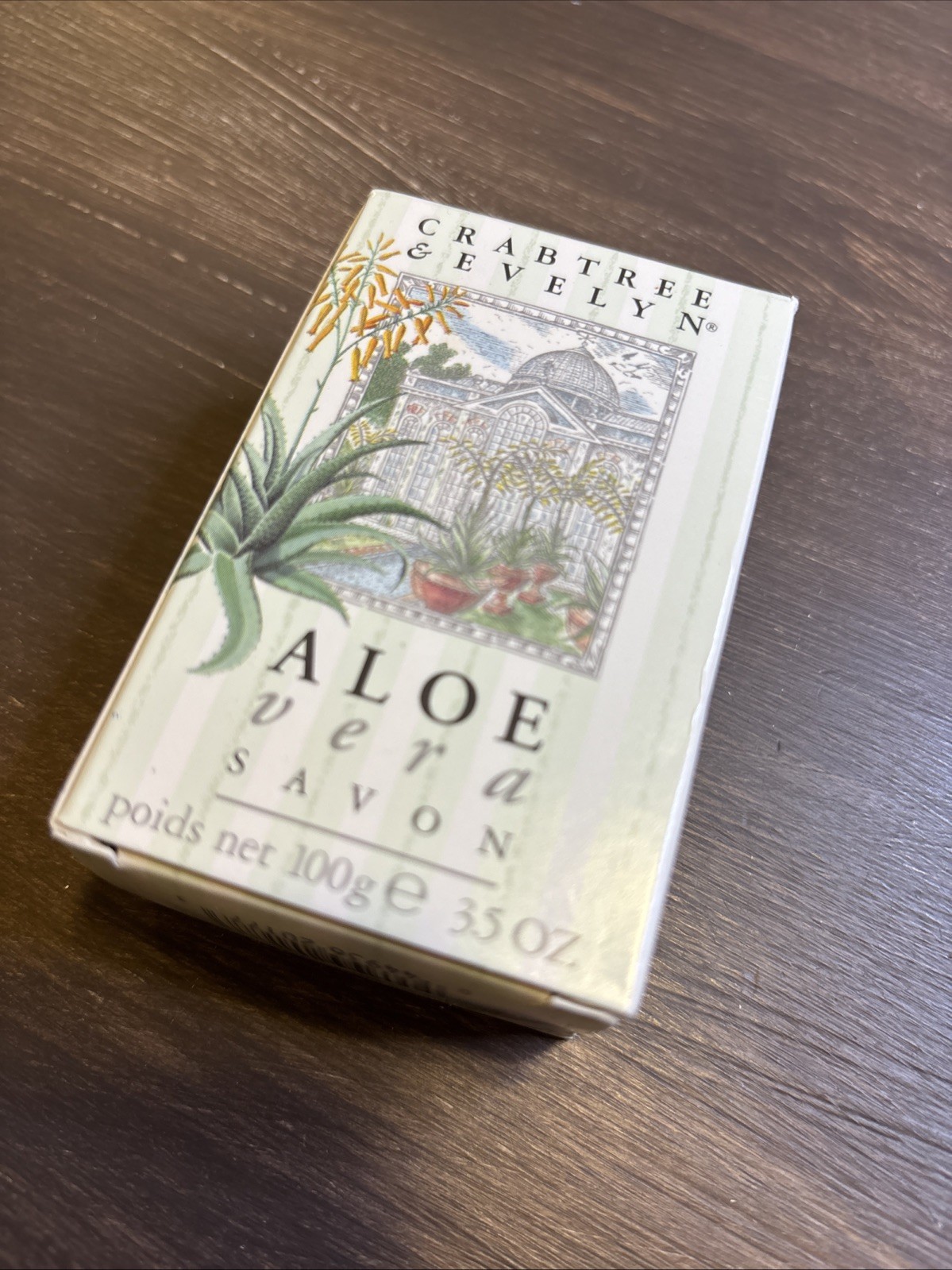 Crabtree & Evelyn Aloe Vera 3.5 Oz Bar Soap NOS 1988 Retired NOS