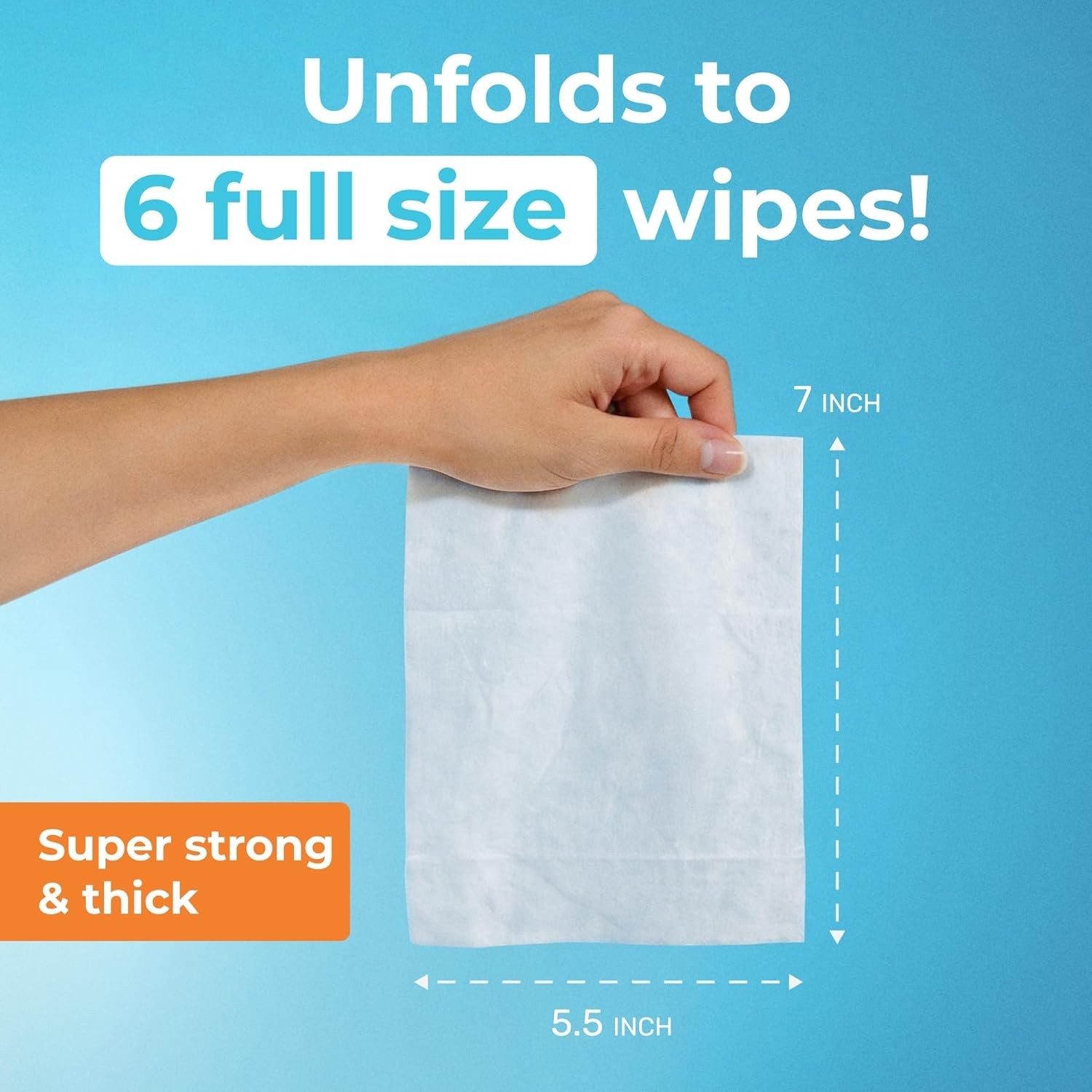 Plant-Based Flushable Wipes – Gentle on Sensitive Skin, 8 Packs of 6 Wipes