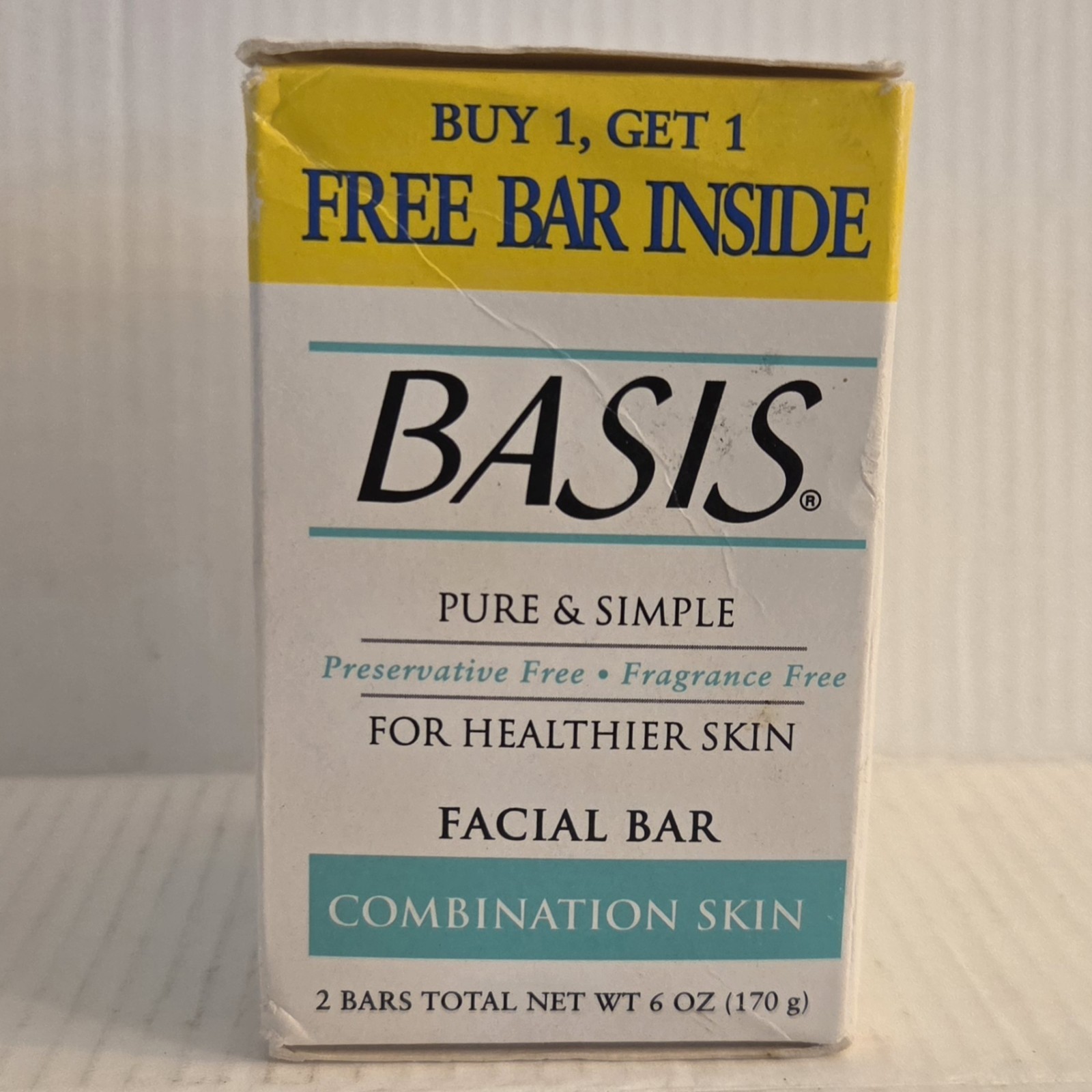Basis Facial Bar Combination Skin 2 Bars 6.0 Oz x2 Fragrance & Preservative Free