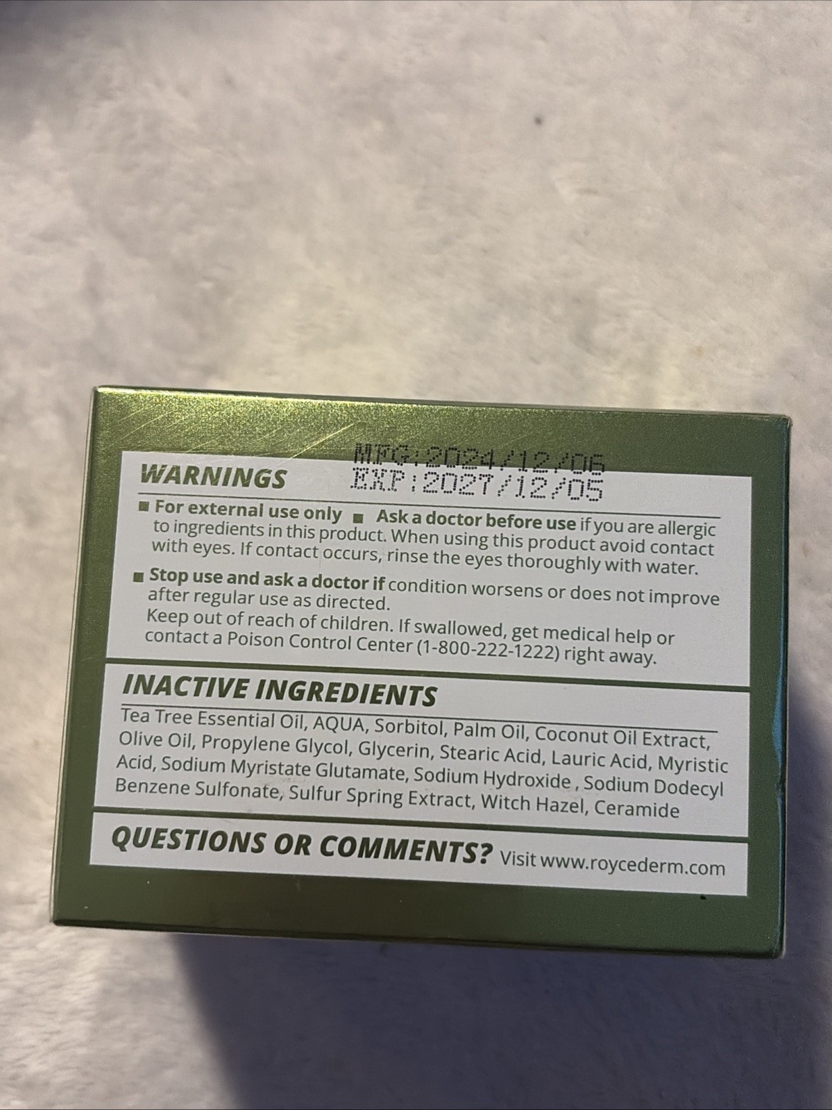 Roycederm Antifungal Antibacterial Tea Tree Soap: Dry Itchy Skin 2 Pack