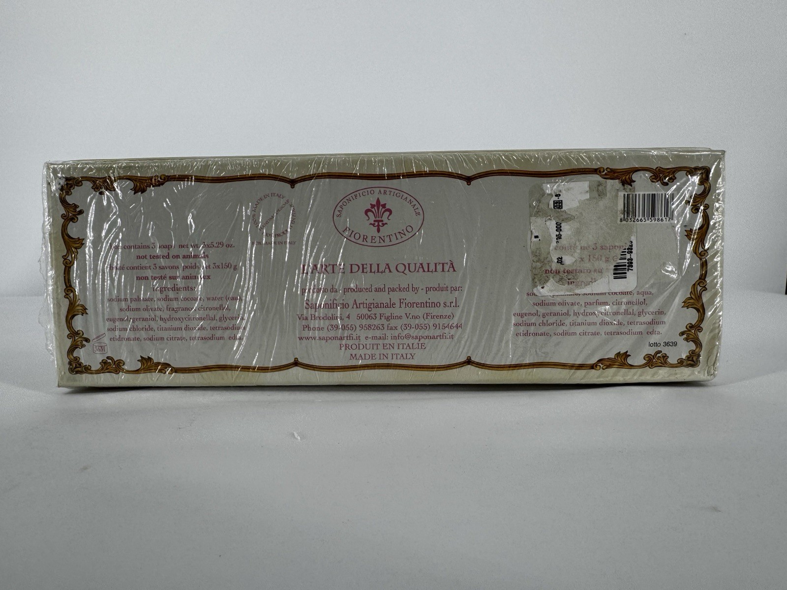 Saponificio ~ Rose Floral Handmade Bar Soap 3 x 5.29oz Italian Italy