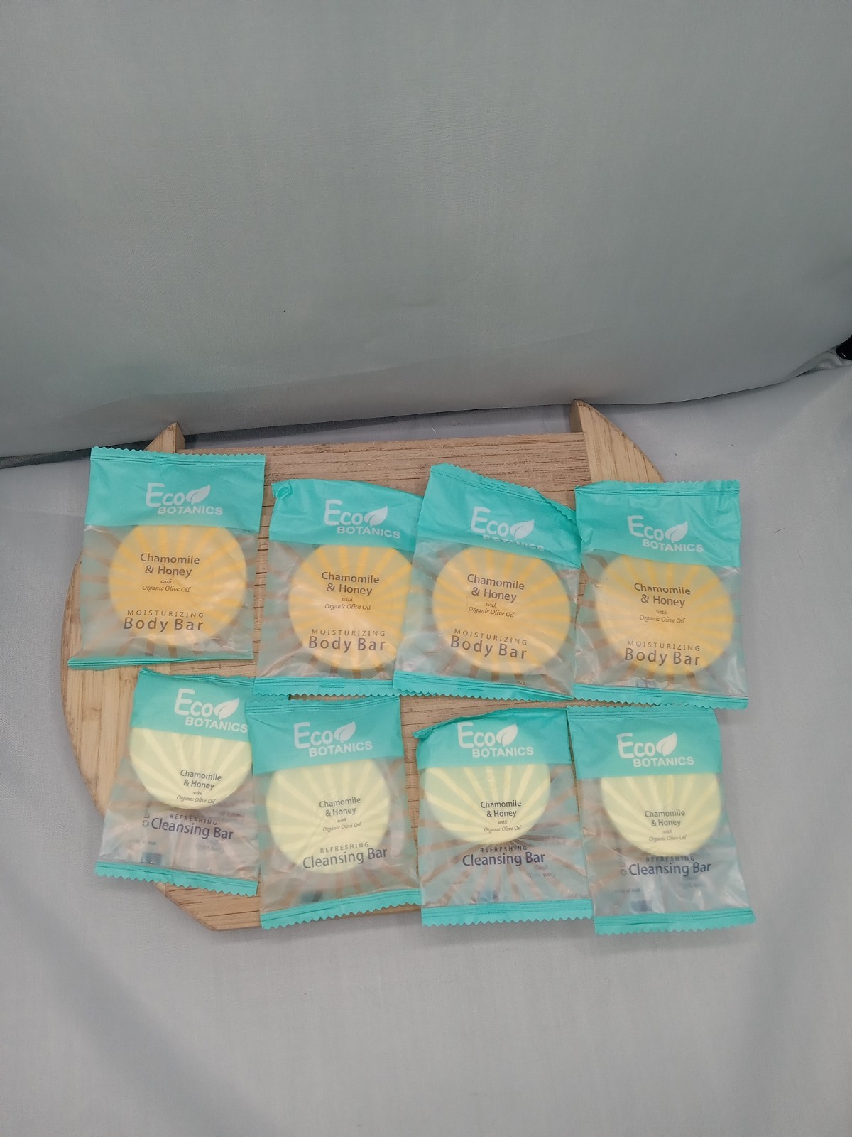 4 Eco Botanics Travel-Size Hotel Body Bar Soap 4 Cleansing Bar Chammomile Honey