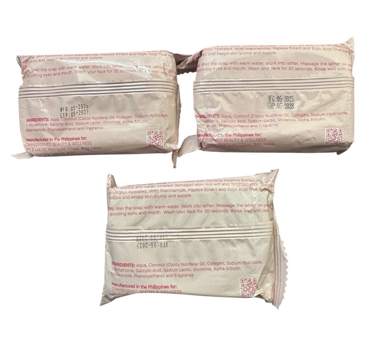 3 Pcs Transformed Skin Honest Glow Face & Body Soap 80g