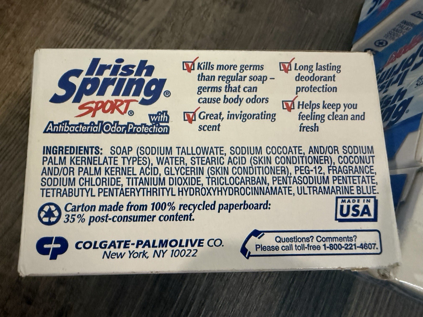 Irish Spring Bar Soap 4.5oz Sport Scent 6 Bars NOS