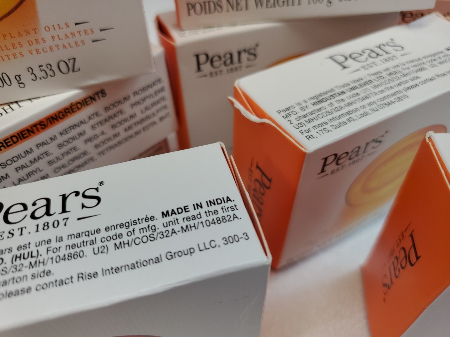 LOT of 9 Orange Pears Pure Gentle Transparent Glycerin Bar Soaps 3.53 Oz Resale