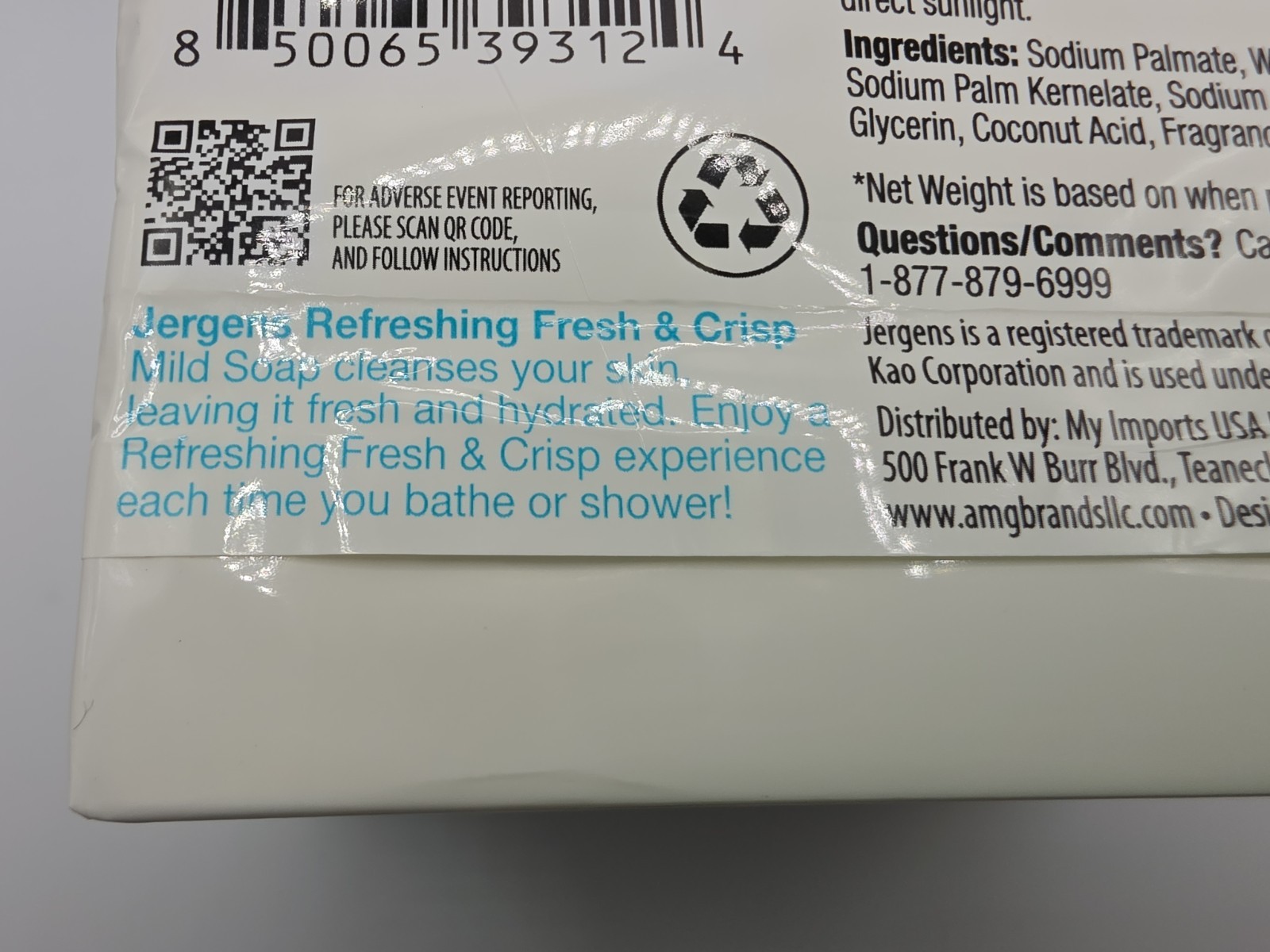 Lot Of 2 Jergens Mild Soap Refreshing Crisp Clean 2 Bars 3 Oz Each 4 Bars Total