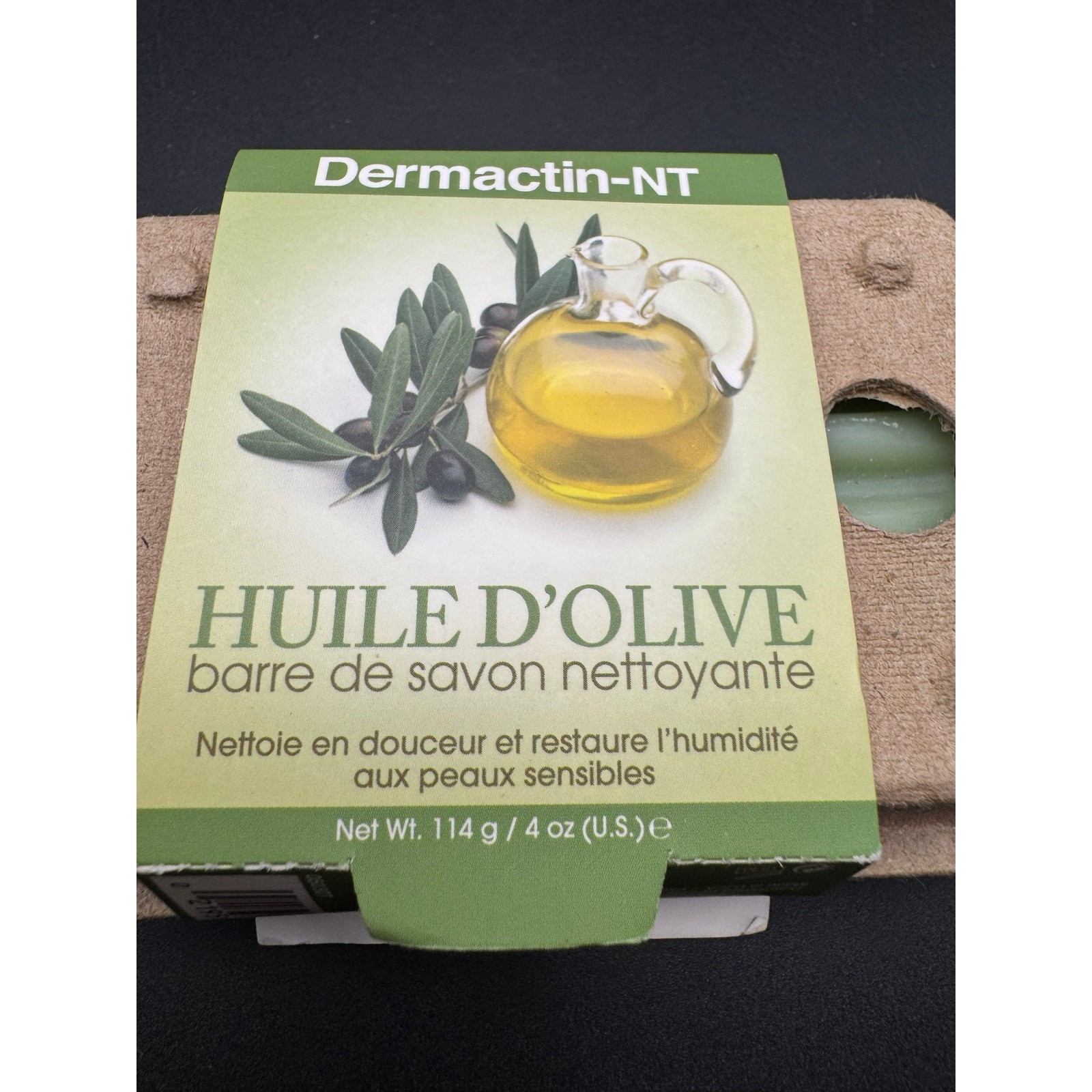 Dermactin-NT Olive Oil Cleansing Bar Soap Moisture to Sensitive Skin 4 Oz/114g