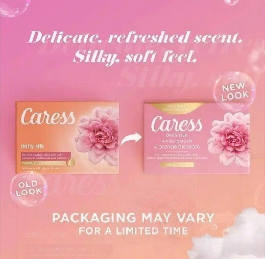 Caress Silkening Daily Beauty Bar, White Peach & Orange Blossom, 3.75 oz., 16ct