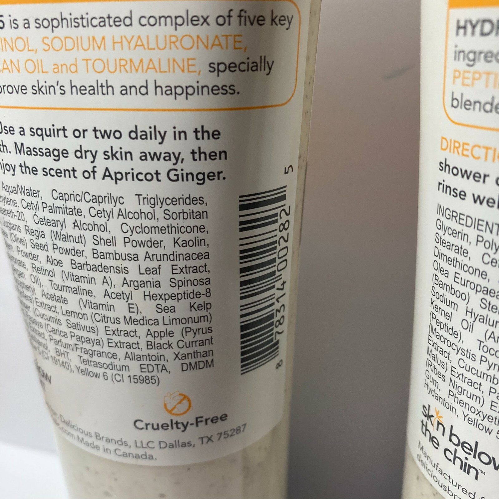 2 Skin Below The Chin Exfoliating Body Scrub Apricot Ginger DISCONTINUED