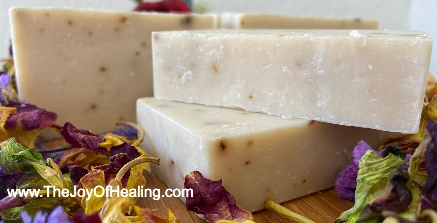 Spearmint Basil Scrub Shea Butter Natural Handmade Cold Process Bar Soap