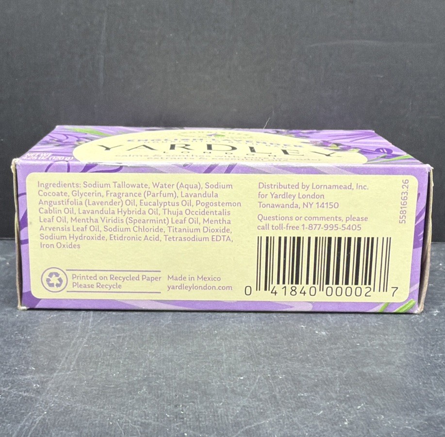 Yardley London English Lavender Bath Soap Bars 4.25 Oz Lot of 8 New Sealed