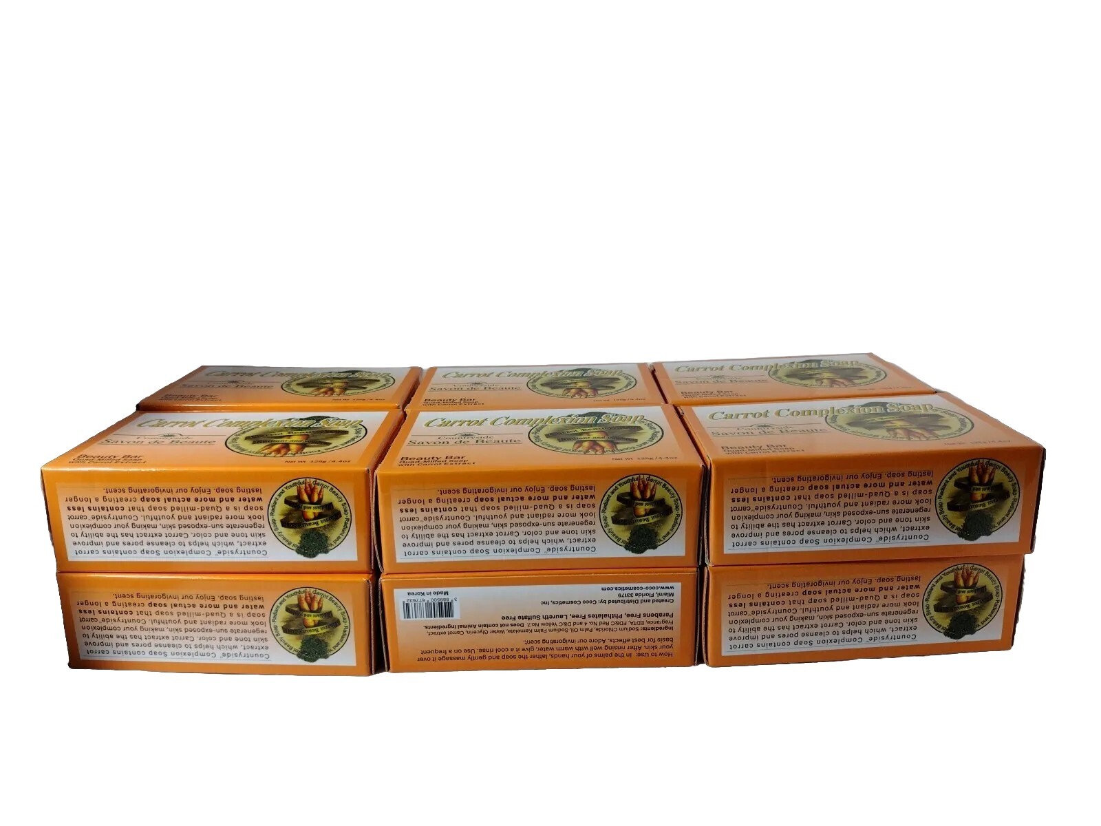 12-Pack CARROT COMPLEXION SOAP BEAUTY BAR WITH CARROT OIL 125g (each) BRAND NEW!
