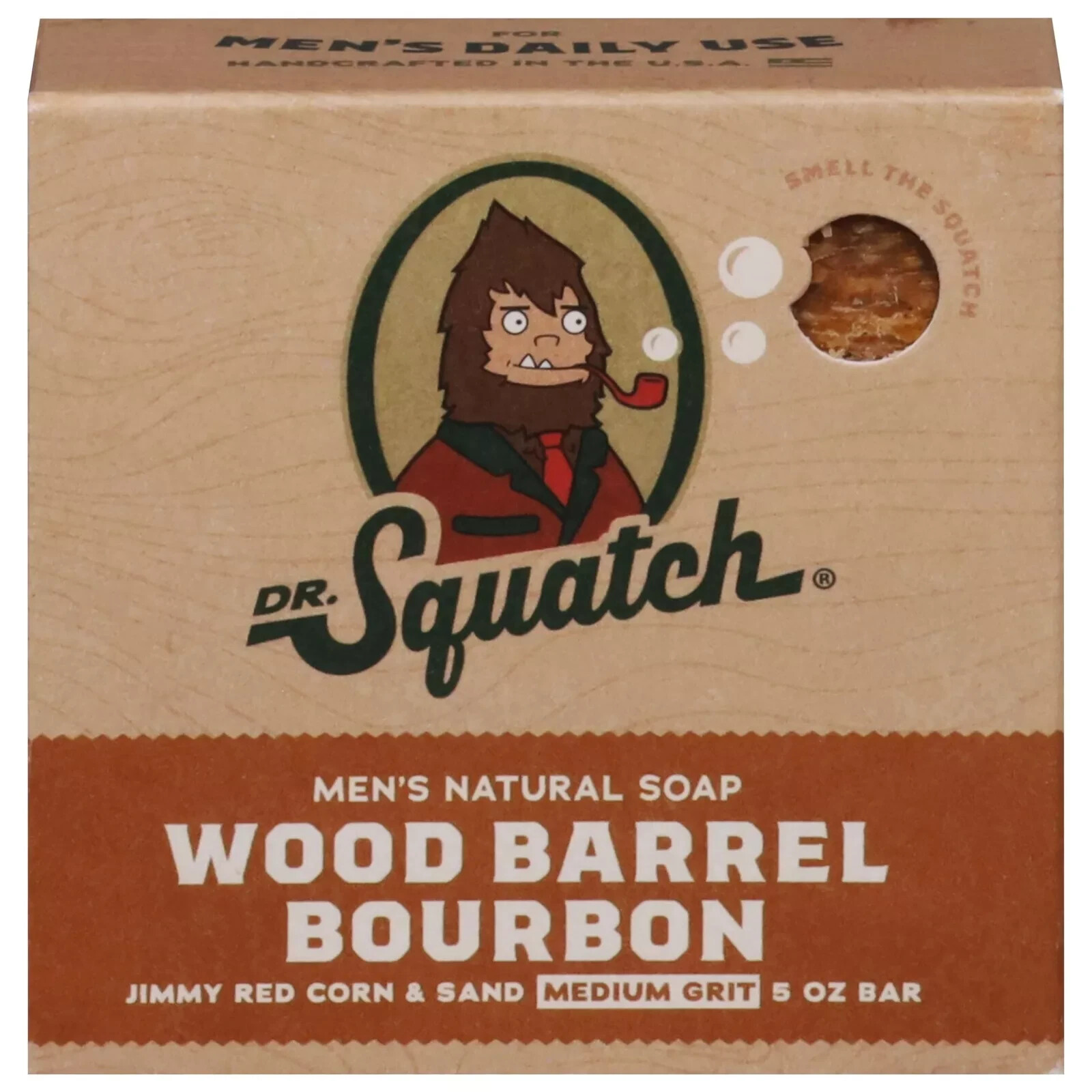 Dr. Squatch All Natural Bar Soap for Men Zero Grit,wood barrel bourbon BIN S