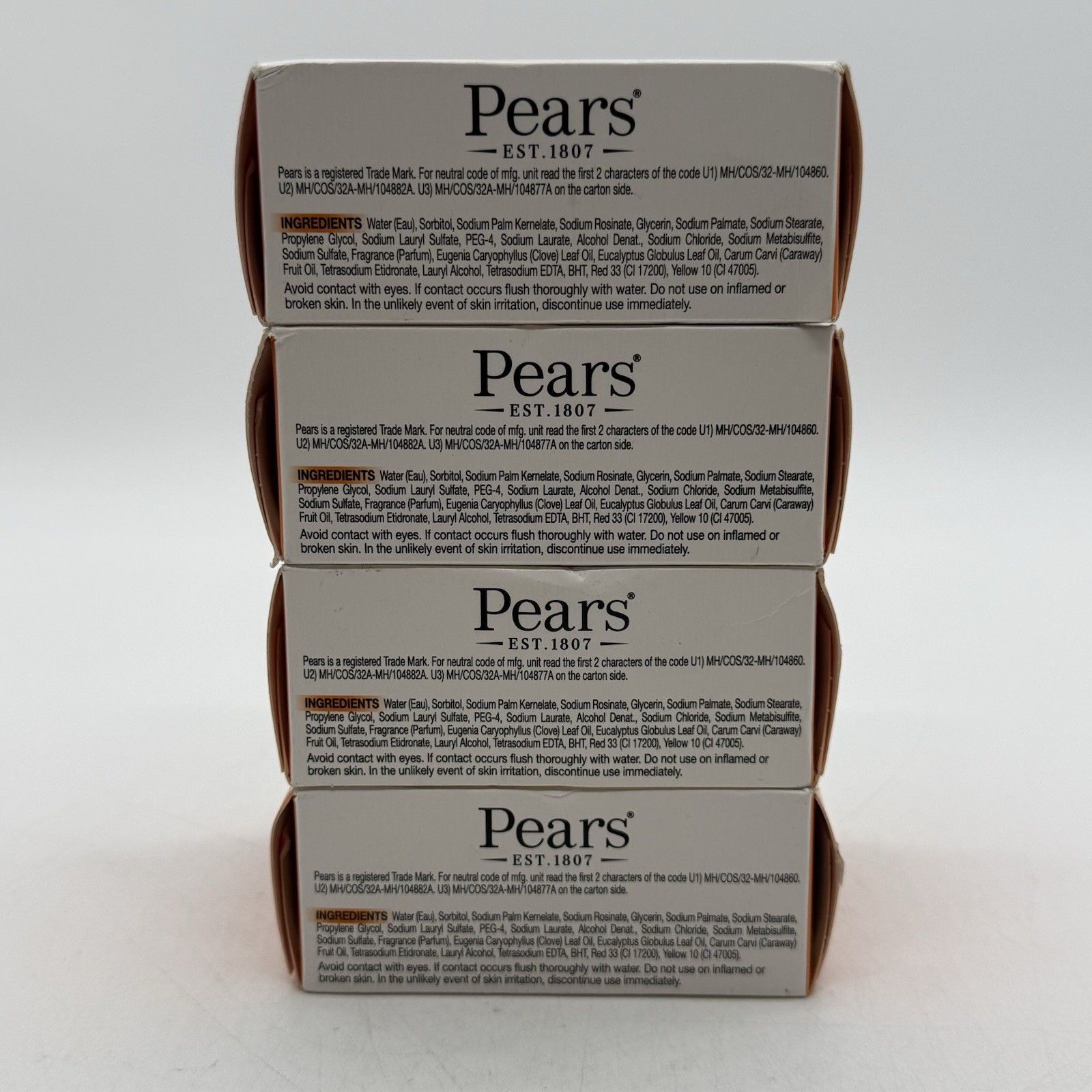 4pk Pears Original Transparent Soap NIB/SEALED